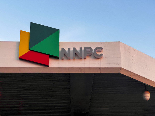 The new logo of the Nigeria oil company is seen at the NNPC Mega Gas Station in Abuja, Nigeria, on August 30, 2022. REUTERS/Afolabi Sotunde