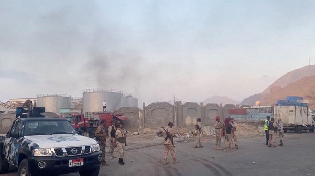 Smoke rises following a Saudi-led coalition airstrike targeting foreign military support for UAE-backed southern separatists in Yemen's southern port city of Mukalla, as seen in this screengrab from a handout video obtained by Reuters on December 30, 2025. SABAA TV/Handout via REUTERS