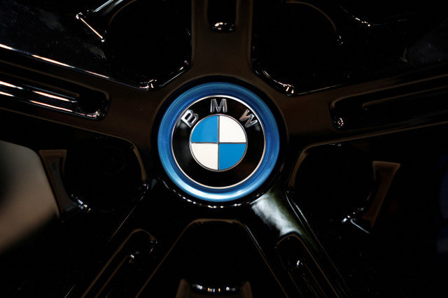 The BMW logo is displayed at the 2024 Paris Auto Show in Paris, France, on October 15, 2024. REUTERS/Benoit Tessier