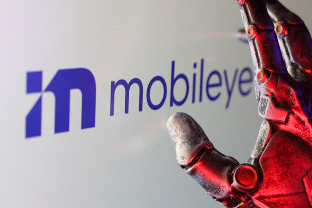The Mobileye logo is displayed in this illustration captured on February 16, 2025. REUTERS/Dado Ruvic/Illustration