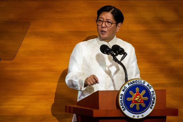 Philippine President Ferdinand Marcos Jr delivers his fourth State of the Nation Address (SONA) at the House of Representatives in Quezon City, Metro Manila, Philippines, July 28, 2025. REUTERS/Lisa Marie David