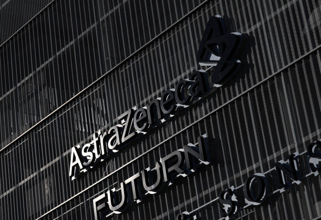 An Astra Zeneca logo is pictured in Brussels, Belgium, March 4, 2024. REUTERS/Yves Herman