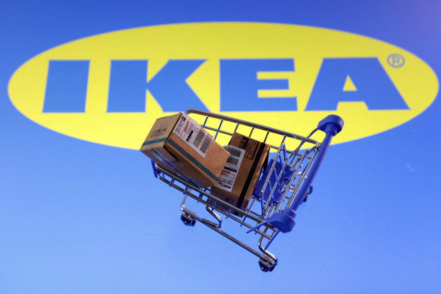 The IKEA logo is seen in this illustration taken on February 11, 2025. REUTERS/Dado Ruvic/Illustration/File Photo