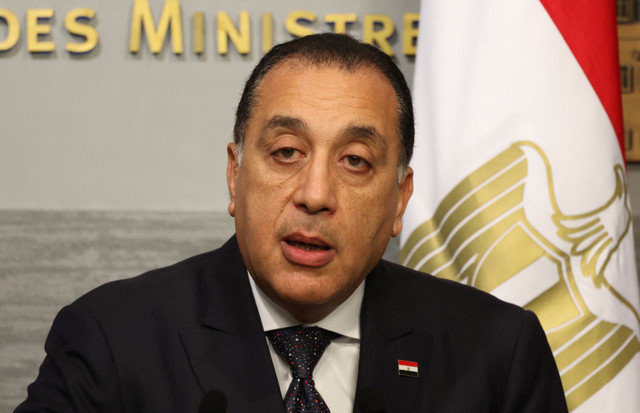 Egyptian Prime Minister Mostafa Madbouly attends a press conference with Lebanese Prime Minister Nawaf Salam at the government headquarters in Beirut, Lebanon, on December 19, 2025. REUTERS/Mohamed Azakir/File Photo