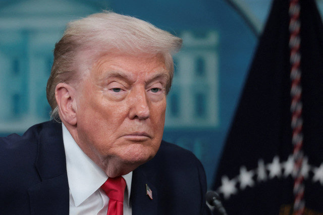 Tổng thống Hoa Kỳ Donald Trump tổ chức một buổi họp báo tại Nhà Trắng, nhân dịp đánh dấu mốc một năm trong nhiệm kỳ thứ hai của mình, tại Washington, D.C., Hoa Kỳ, ngày 20 tháng 1 năm 2026. REUTERS/Jessica Koscielniak