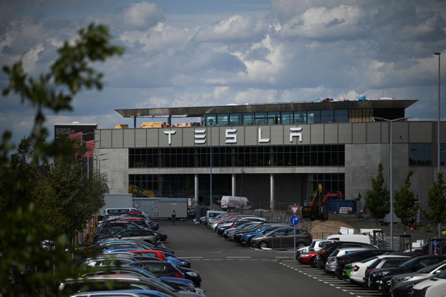 A general view of Tesla's Gigafactory Berlin-Brandenburg, the electric car manufacture, in Gruenheide, Germany, July 18, 2023. REUTERS/Annegret Hilse