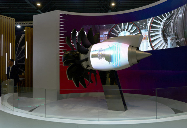 Quang cảnh gian hàng của GE Aerospace trong Triển lãm Hàng không Singapore tại Trung tâm Triển lãm Changi ở Singapore vào ngày 21 tháng 2 năm 2024. REUTERS/Edgar Su/File Photo