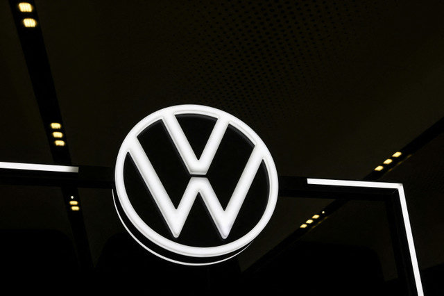 A Volkswagen logo is seen on the day of the annual Volkswagen Group press conference in Wolfsburg, Germany, March 11, 2025. REUTERS/Liesa Johannssen