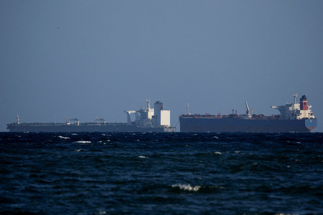 Oil tankers Galileo, previously known as the Veronica, and M Sophia, which were seized by the United States, are anchored off the coast of Ponce, Puerto Rico, January 21, 2026. REUTERS/Ricardo Arduengo