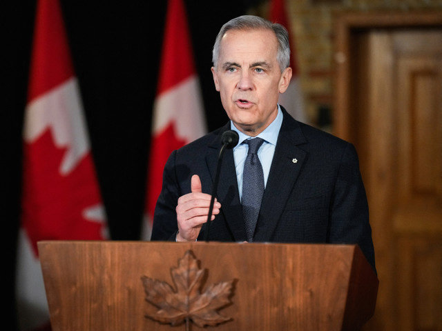 Canada's Prime Minister Mark Carney speaks during a news conference before a cabinet planning forum at the Citadelle in Quebec City, Quebec, Canada January 22, 2026. REUTERS/Mathieu Belanger