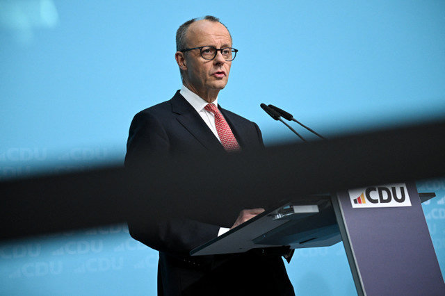 German Chancellor and leader of the Christian Democratic Union (CDU) Friedrich Merz speaks during a press conference at the CDU headquarters in Berlin, Germany January 19, 2026. REUTERS/Annegret Hilse