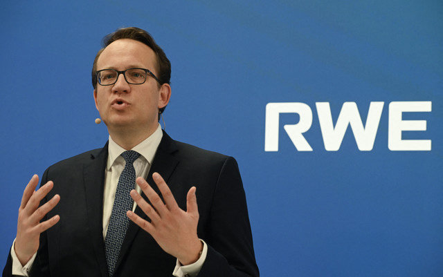 Markus Krebber, CEO of RWE, addresses the media during the German utility's annual results news conference in Essen, Germany, on March 21, 2023. REUTERS/Jana Rodenbusch