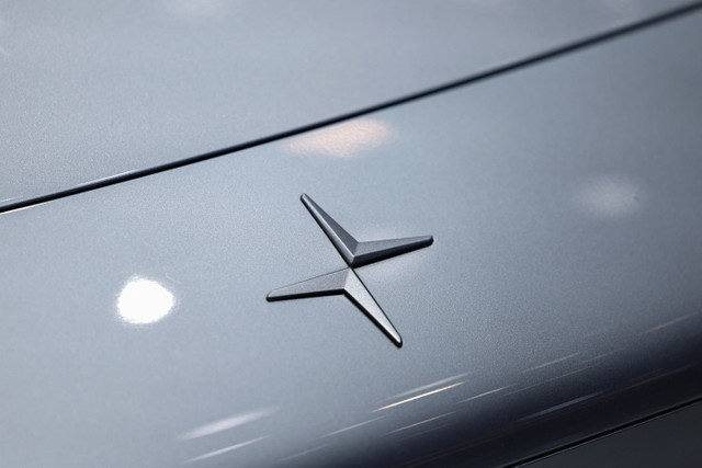 A logo of Polestar is pictured on a car at the Beijing International Automotive Exhibition, or Auto China 2024, in Beijing, China, April 25, 2024. REUTERS/Tingshu Wang