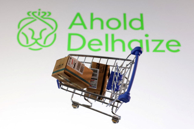 The Ahold Delhaize logo is seen in this illustration taken on February 11, 2025. REUTERS/Dado Ruvic/Illustration
