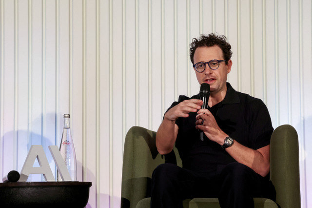 Dario Amodei, CEO of Anthropic, speaks during the Anthropic Builder Summit in Bengaluru, India, February 16, 2026. REUTERS/Priyanshu Singh
