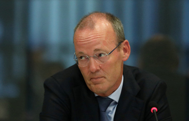FILE PHOTO: European Central Bank (ECB) board member Klaas Knot appears at a Dutch parliamentary hearing in The Hague, Netherlands, on September 23, 2019. REUTERS/Eva Plevier/File Photo