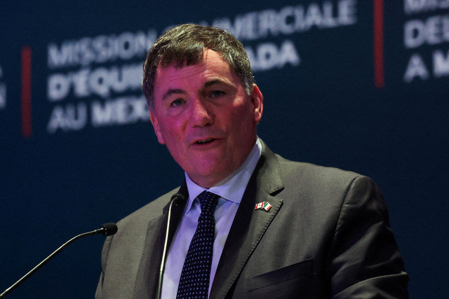 Canada's Minister responsible for Canada–U.S. Trade and Intergovernmental Affairs and One Canadian Economy, Dominic LeBlanc, speaks at the kickoff of the Team Canada Trade Mission to Mexico at a hotel in Mexico City, Mexico, February 16, 2026. REUTERS/Henry Romero