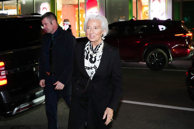 European Central Bank (ECB) President Christine Lagarde arrives at the Columbia Journal of Transnational Law annual Wolfgang Friedmann Memorial Award Banquet at The University Club of New York in New York City, U.S., on February 19, 2026. REUTERS/Adam Gray