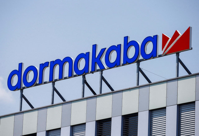The logo of the Swiss security group Dormakaba is seen at its headquarters in Ruemlang, Switzerland, on July 22, 2021. REUTERS/Arnd Wiegmann/File Photo