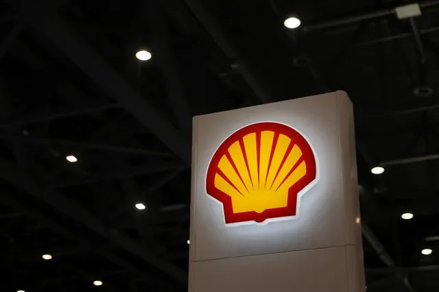 A Shell logo is displayed at the European Business Aviation Convention & Exhibition in Geneva, Switzerland, in May 2022. REUTERS/Denis Balibouse