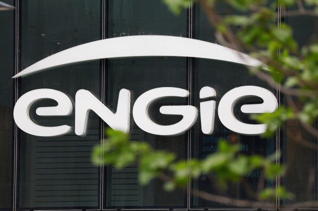 The Engie corporate logo is displayed prominently on the company's skyscraper located in the La Defense business district near Paris, France, captured in May 2018. REUTERS/Charles Platiau