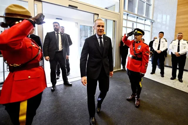 Canadian Prime Minister Mark Carney is seen during a visit to the RCMP E-division headquarters in Surrey, British Columbia, on February 19, 2026. REUTERS/Jennifer Gauthier