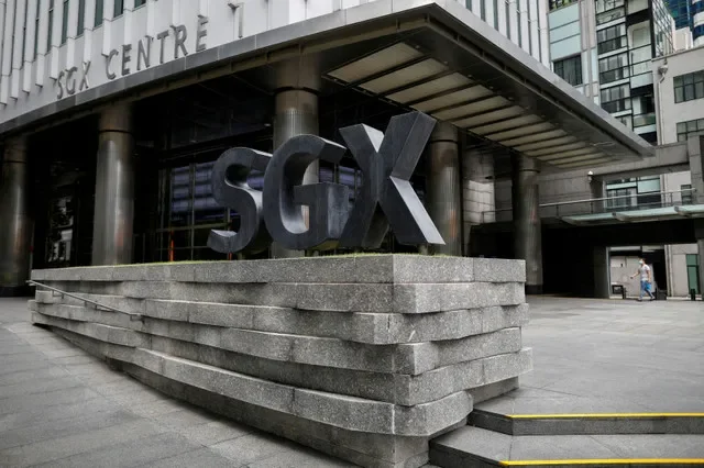 The Singapore Exchange (SGX) logo displayed at its headquarters in the city-state's financial district. REUTERS/Edgar Su/File Photo