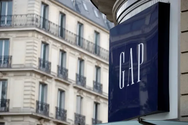 A storefront in Paris, France, displays the logo for The Gap in July 2021. REUTERS/Sarah Meyssonnier