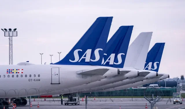 Scandinavian Airlines (SAS) aircraft are seen stationed at the Kastrup airport in Copenhagen, Denmark.