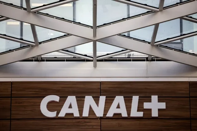 The Canal Plus logo is displayed on the exterior of a corporate facility located in Issy-les-Moulineaux, situated near Paris, France, as captured in August 2022. REUTERS/Sarah Meyssonnier