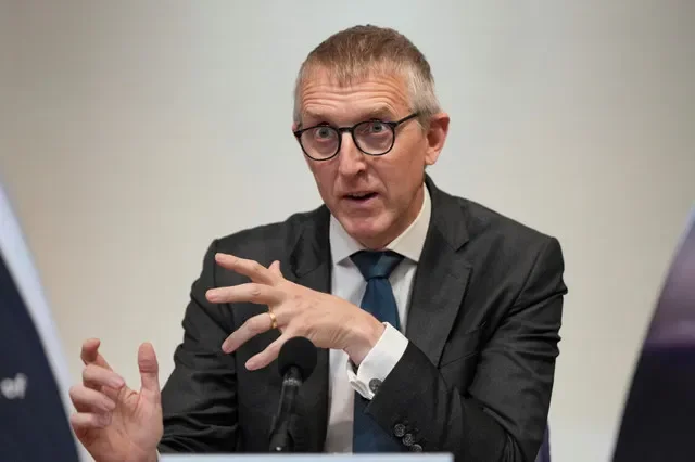 Sam Woods, Deputy Governor of the Bank of England, addresses the Bank of England Stability Report in London. Photo: Alastair Grant/Pool via REUTERS