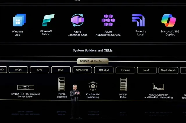 2026年3月16日、カリフォルニア州サンノゼでのNVIDIA GTCカンファレンスにて、AI技術の展望を語るエヌビディアのジェンスン・ファンCEO。ロイター/Fred Greaves