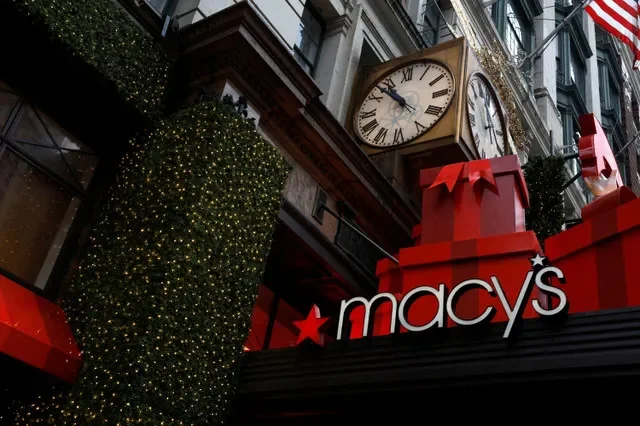 The exterior of the Macy's flagship location in midtown New York City is captured during the holiday season in late 2024. REUTERS/Shannon Stapleton
