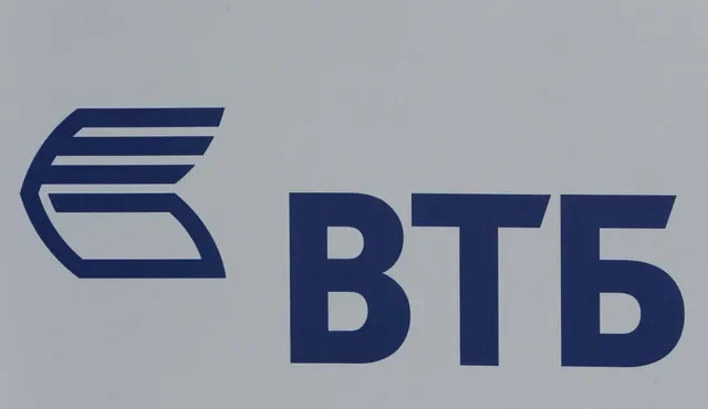 The VTB bank logo displayed on a board during the 2017 St. Petersburg International Economic Forum in Russia. REUTERS/Sergei Karpukhin