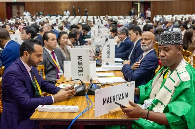2026年3月28日、カメルーンのヤウンデで開催された世界貿易機関(WTO)第14回閣僚会議の様子。 WTO提供/Handout via REUTERS