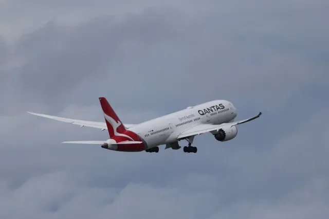 A Qantas Dreamliner aircraft takes off from Sydney Airport in Australia, captured in February 2026. REUTERS/Hollie Adams/File Photo