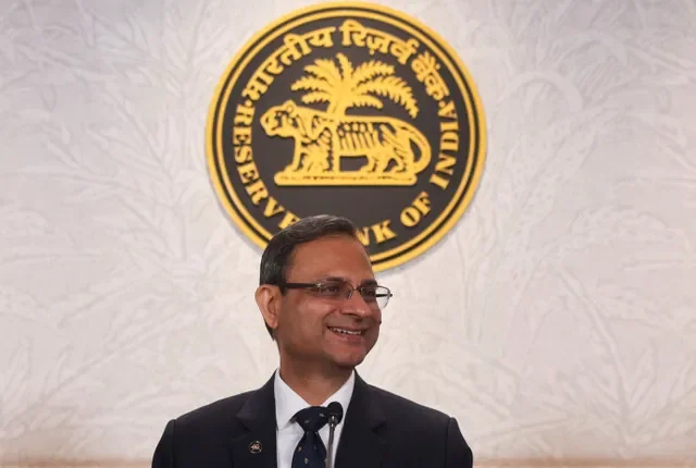 Reserve Bank of India Governor Sanjay Malhotra arrives for a press conference in Mumbai, India, on April 8, 2026. REUTERS/Francis Mascarenhas