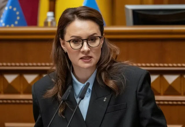 Ukrainian Prime Minister Yulia Svyrydenko attends a parliamentary session in Kyiv, following disruptions to the national energy infrastructure. REUTERS/Andrii Nesterenko/File Photo
