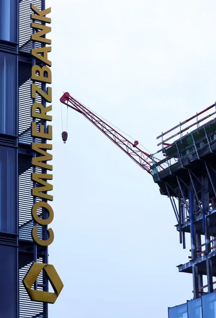 Signage for Commerzbank in Cologne, Germany, as the financial institution faces a potential takeover by UniCredit. REUTERS/Thilo Schmuelgen