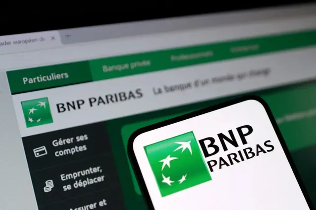 The logo of BNP Paribas is displayed in an illustrative photo taken in December 2025.