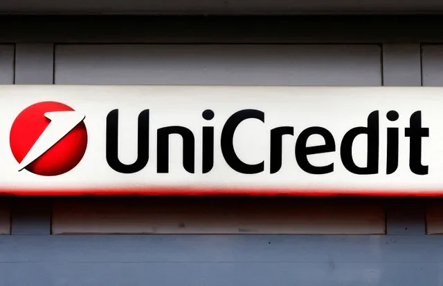 A view of the UniCredit bank logo displayed in Rome, Italy, captured in late 2024. REUTERS/Yara Nardi/File Photo