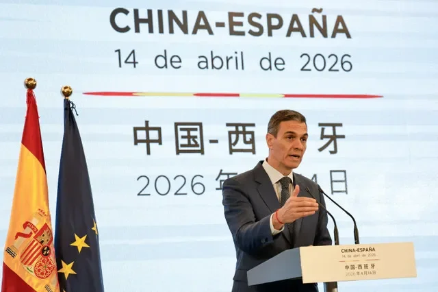 Spanish Prime Minister Pedro Sanchez attends a press conference in Beijing, China, April 2026. REUTERS/Tingshu Wang/File Photo