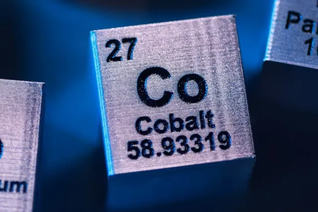 An illustration of the Cobalt (Co) element showing its atomic symbol, number, and mass, captured in February 2026. REUTERS/Dado Ruvic/Illustration