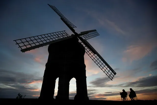 Morning light hits the historic Chesterton Windmill in Britain during a 2020 sunrise. REUTERS/Peter Cziborra/File Photo