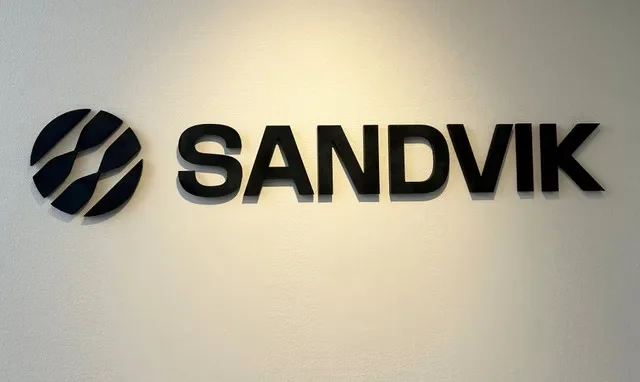 The Sandvik corporate logo displayed at the company's headquarters in Stockholm. REUTERS/Marie Mannes/File Photo