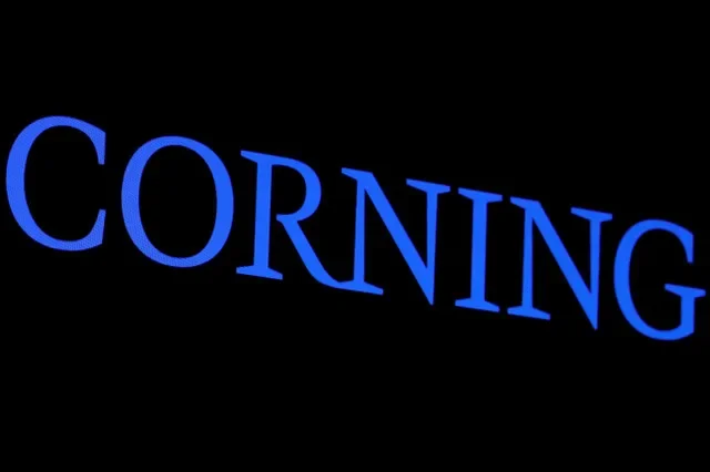 The Corning Inc. logo is displayed on a screen at the New York Stock Exchange in New York, U.S., on November 18, 2019. REUTERS/Brendan McDermid