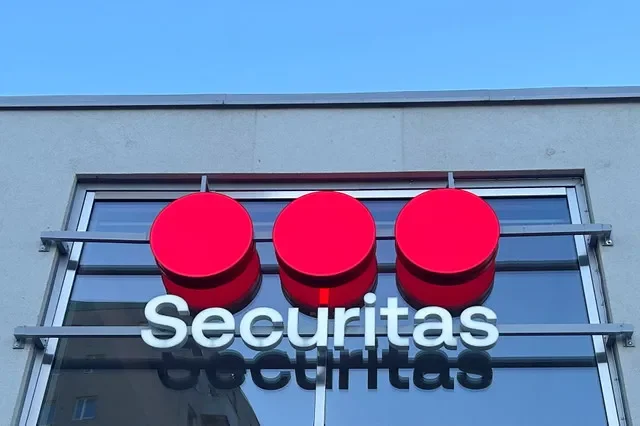 A view of the Securitas corporate logo displayed at the firm's headquarters in Stockholm, Sweden. REUTERS/Marie Mannes