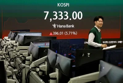 KOSPI supera 7.000 pontos com recorde da Samsung