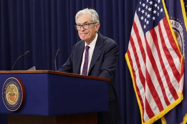 U.S. Federal Reserve Chair Jerome Powell reacts during a press conference following a two-day meeting of the Federal Open Market Committee (FOMC), at the U.S. Federal Reserve in Washington, D.C., U.S., April 29, 2026. REUTERS/Kevin Lamarque