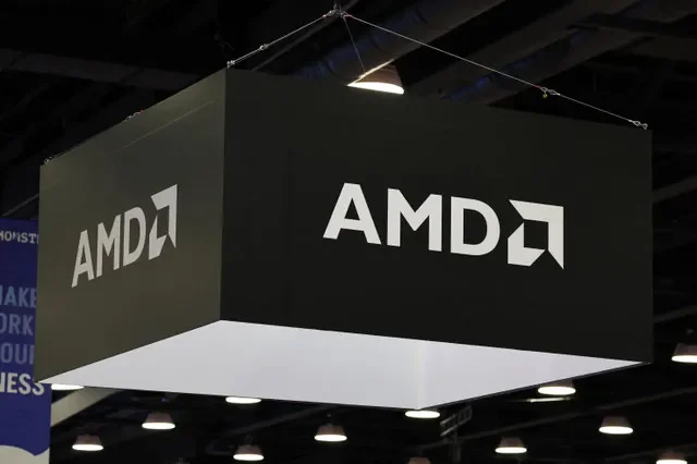 The logo of semiconductor company Advanced Micro Devices (AMD) is displayed over a booth at the Web Summit digital trade show in Vancouver, British Columbia, Canada, May 12, 2026. REUTERS/Chris Helgren